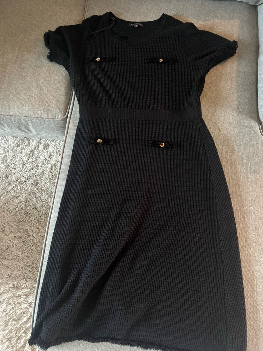 Adrianna Papell Short Sleeve A-Line Knit Dress